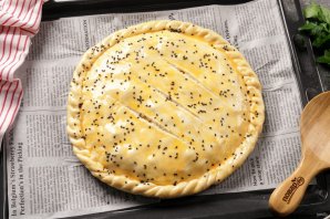 Бездрожжевой пирог с курицей