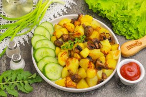 Картошка с грибами в аэрогриле
