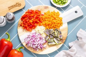 Паста орзо с овощами